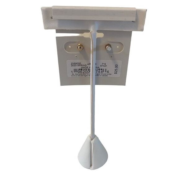 Pave Crystal & Gold Toned Leaf Posts. - Picture 5 of 6